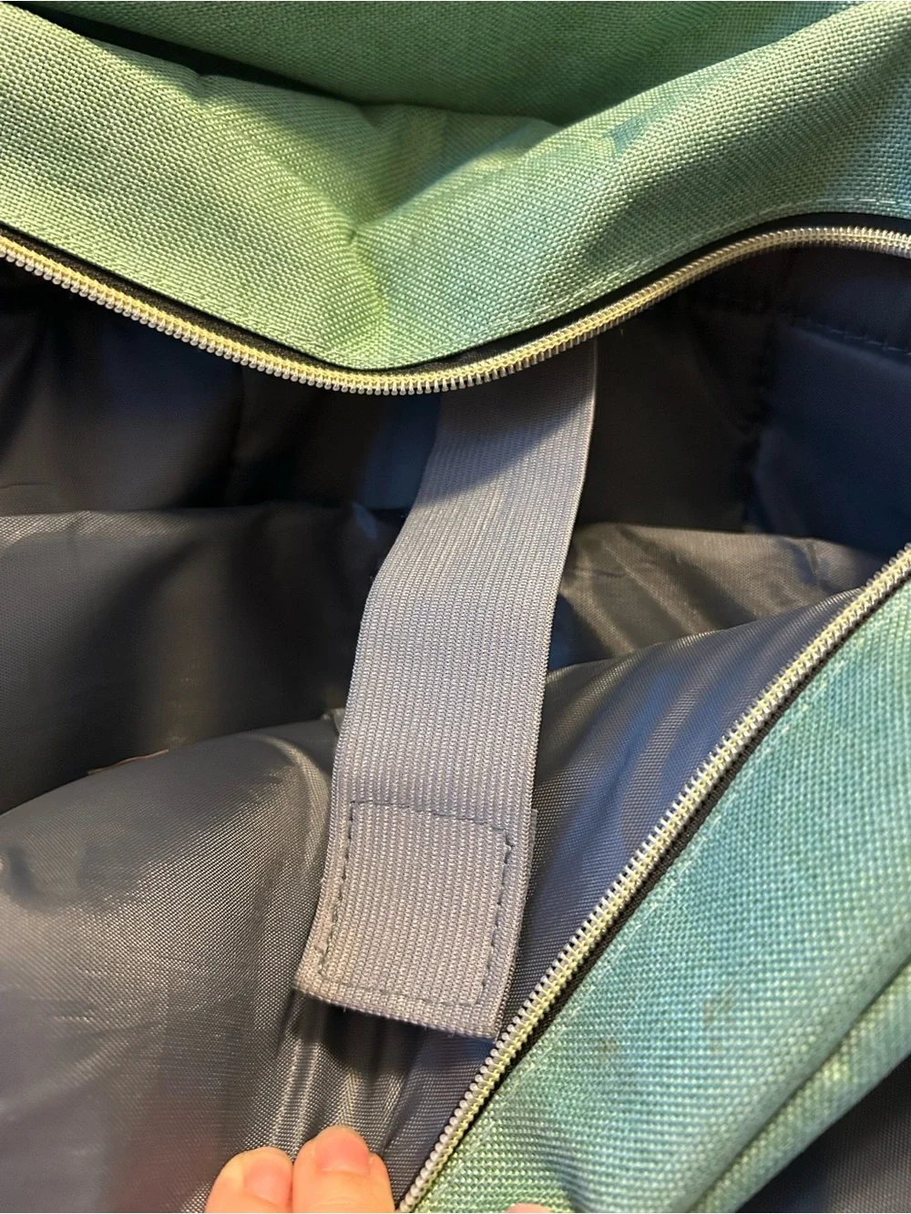 Modoker Sage Green Canvas Backpack with Brown Trim